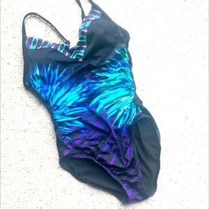 Aqua Green One Piece Bathing Suit Size Small